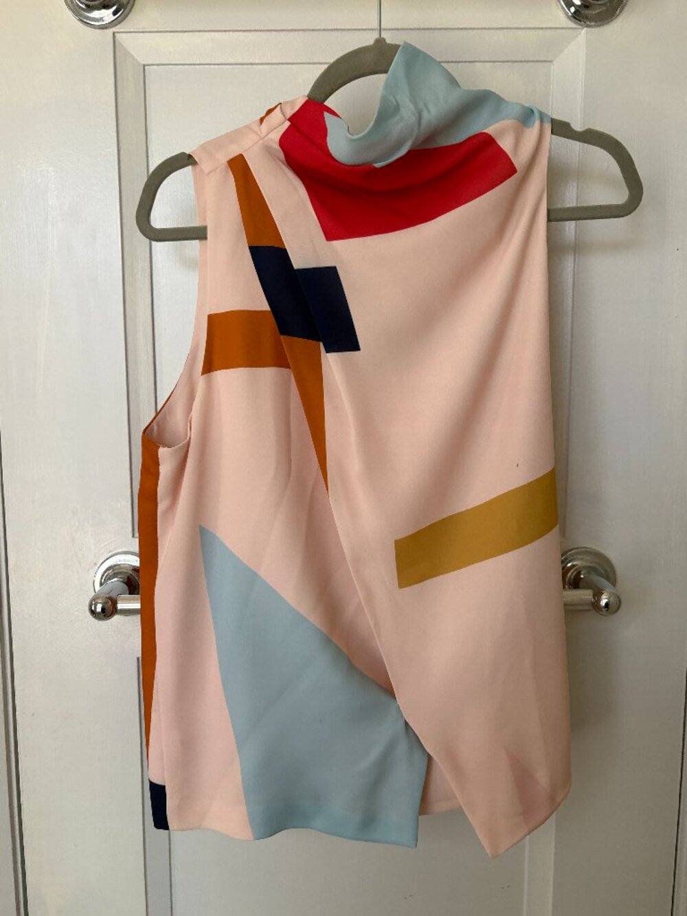 C/MEO Collective Geometric Draped Sleeveless Top Size M